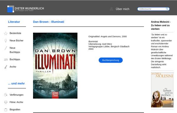 Vorschau von www.dieterwunderlich.de, Illuminati