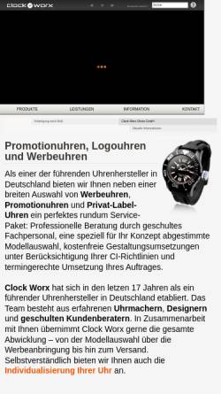 Vorschau der mobilen Webseite www.clockworx.de, Clock Worx Uhren GmbH