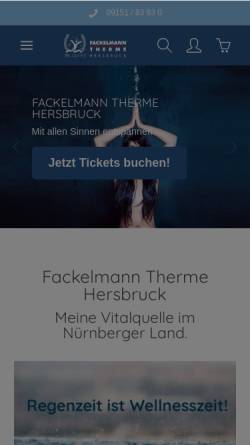 Vorschau der mobilen Webseite frankenalbtherme.de, Frankenalb Therme Hersbruck