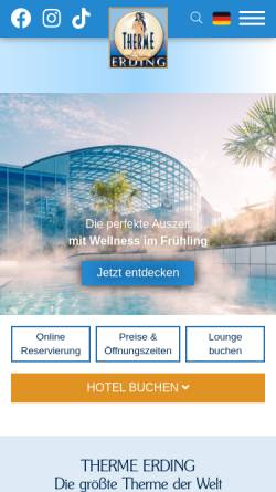 Vorschau der mobilen Webseite www.therme-erding.de, Royal Spa Club