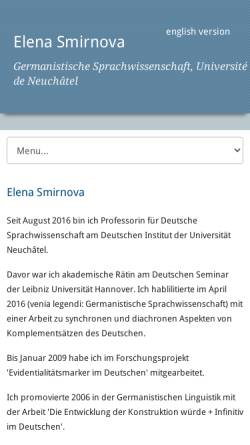 Vorschau der mobilen Webseite www.elenasmirnova.de, Smirnova, Dr. Elena