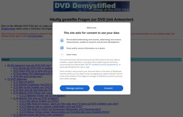 Vorschau von www.dvddemystifiziert.de, DVD FAQ