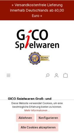 Vorschau der mobilen Webseite www.gico-spielwaren.de, Gico Spielwaren-Vertrieb GmbH