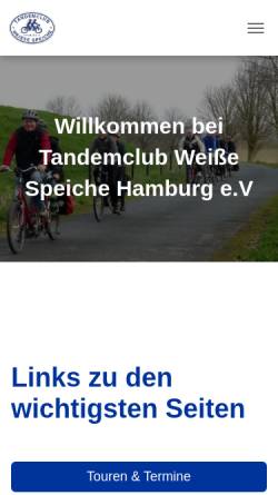 Vorschau der mobilen Webseite www.tandemclub.de, Tandem-Club Weiße Speiche Hamburg