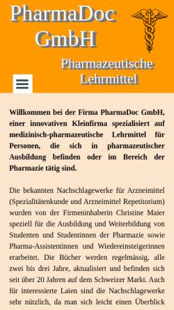 Vorschau der mobilen Webseite www.pharmadoc.ch, PharmaDoc GmbH