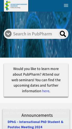 Vorschau der mobilen Webseite www.vifapharm.de, Virtuelle Fachbibliothek Pharmazie ViFaPharm