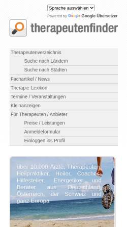 Vorschau der mobilen Webseite www.therapeutenfinder.com, Therapeutenfinder