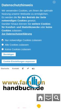 Vorschau der mobilen Webseite www.familienhandbuch.de, Online-Familienhandbuch