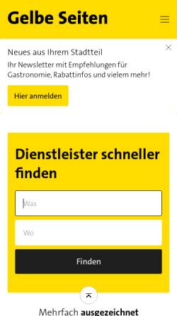 Vorschau der mobilen Webseite www.gelbeseiten.de, GelbeSeiten, DeTeMedien GmbH und Partnerfachverlage