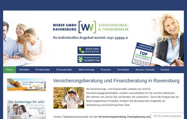 Vorschau von www.weberschneider.de, Weber und Schneider Finanz- und Versicherungsmakler GmbH