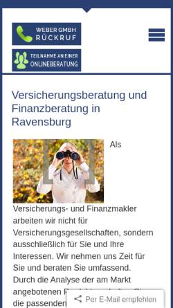 Vorschau der mobilen Webseite www.weberschneider.de, Weber und Schneider Finanz- und Versicherungsmakler GmbH