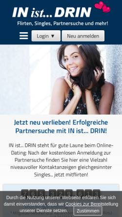 Vorschau der mobilen Webseite www.in-ist-drin.de, Eden - Single & Freizeit GmbH