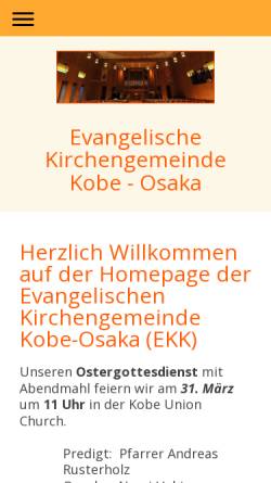 Vorschau der mobilen Webseite www.evkobe.org, Evangelische Kirchengemeinde Kobe -Osaka