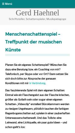 Vorschau der mobilen Webseite gerd-haehnel.de, Menschenschattenspiel