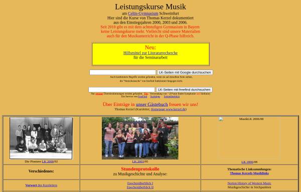 Vorschau von www.musiklk.de, Musik-Leistungskurs am Celtis-Gymnasium