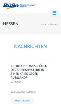 Vorschau der mobilen Webseite bueso.de, Bürgerrechtsbewegung Solidarität Hessen