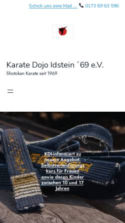Vorschau der mobilen Webseite www.karate-idstein.de, Karate Dojo Idstein-Walsdorf