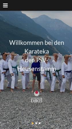 Vorschau der mobilen Webseite www.jka-karate.de, Karateabteilung des TSV-Heusenstamm