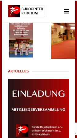 Vorschau der mobilen Webseite www.karate-dojo-kelkheim.de, Karate-Dojo Kelkheim e.V.