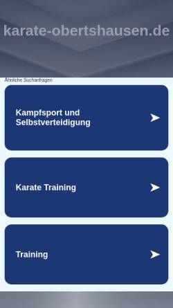 Vorschau der mobilen Webseite www.karate-obertshausen.de, Shotokan Karate Dojo Obertshausen Hausen