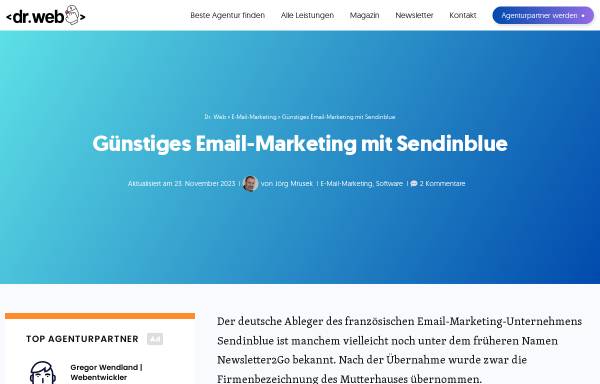 Vorschau von www.drweb.de, Smartes E-Mailwerkzeug mit Profifunktionen