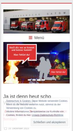 Vorschau der mobilen Webseite www.freiwillige-feuerwehr-gatow.de, Freiwillige Feuerwehr Berlin Gatow