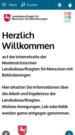 Vorschau der mobilen Webseite www.behindertenbeauftragter-niedersachsen.de, Behindertenbeauftragter des Landes Niedersachsen