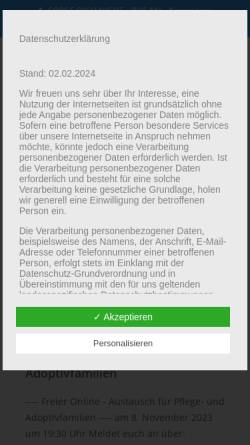 Vorschau der mobilen Webseite www.pfad-niedersachsen.de, Landesverband der Pflege- und Adoptiveltern in Niedersachsen e.V.