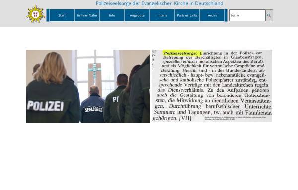 Vorschau von www.polizeiseelsorge.de, Polizeiseelsorge in Deutschland