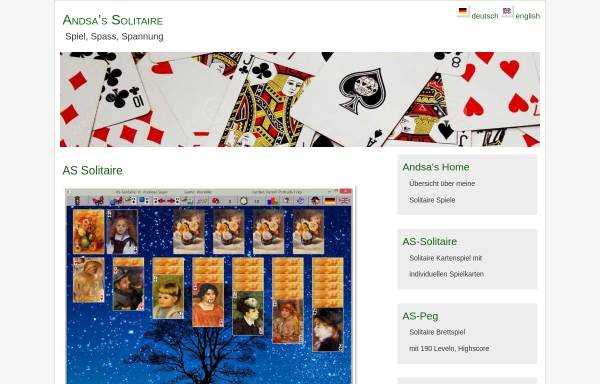 Vorschau von www.andsa.de, Solitär Spielesammlung und Foto Spielkarten
