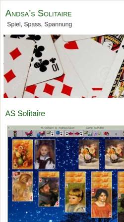 Vorschau der mobilen Webseite www.andsa.de, Solitär Spielesammlung und Foto Spielkarten