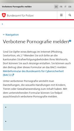 Vorschau der mobilen Webseite www.stopp-kinderporno.ch, STOPP-KINDERPORNO