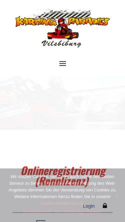 Vorschau der mobilen Webseite www.karting-paradies.de, Karting-Paradies Vilsbiburg