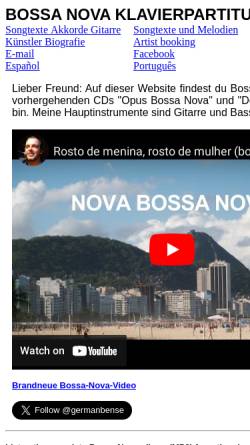 Vorschau der mobilen Webseite www.bensebossanova.com, Bossa Nova