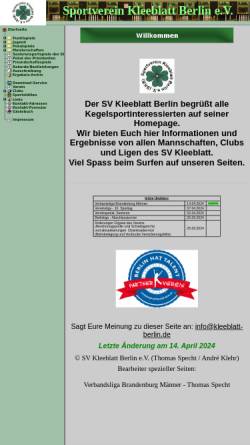 Vorschau der mobilen Webseite www.kleeblatt-berlin.de, SV Kleeblatt Berlin e.V.