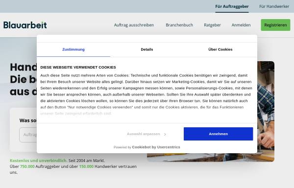 Vorschau von www.blauarbeit.de, Blauarbeit.de