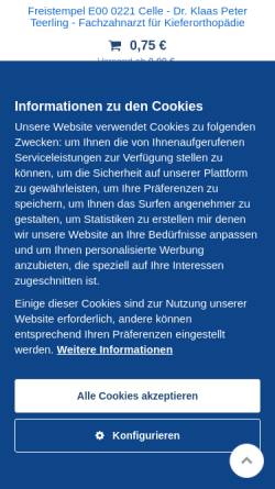 Vorschau der mobilen Webseite www.freistempelauktion.de, Freistempelauktion.de, Karl-Jürgen Hennesen