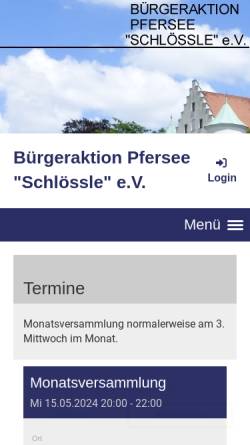 Vorschau der mobilen Webseite www.pfersee.de, Bürgeraktion Pfersee
