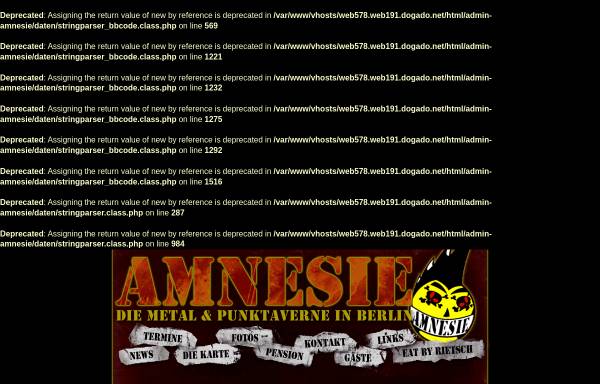 Vorschau von www.amnesie-online.de, Amnesie - Punkrock- & Metalkneipe