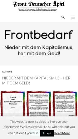 Vorschau der mobilen Webseite apfelfront.de, Front Deutscher Äpfel