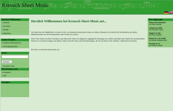 Vorschau von www.kreusch-sheet-music.net, Kreusch - Sheet Music