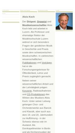 Vorschau der mobilen Webseite www.aloiskoch.ch, Koch, Alois