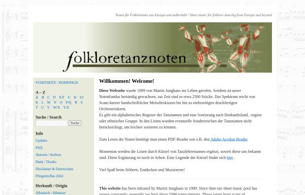 Vorschau von www.folkloretanznoten.de, Noten zu Folkloretänzen