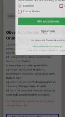 Vorschau der mobilen Webseite olivenholz-parkett.de, Olivenholzparkett e.K., Giuseppe Ciancimino
