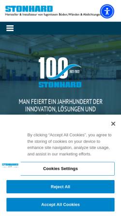 Vorschau der mobilen Webseite www.stonhard.de, StonCor Deutschland GmbH