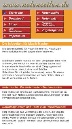 Vorschau der mobilen Webseite www.notenseiten.de, Notenseiten.de