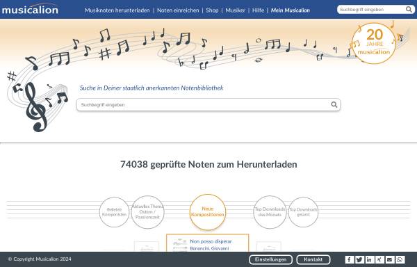 Vorschau von www.musikbibliothek.de, Online Musikbibliothek