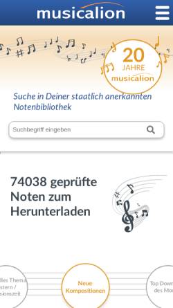 Vorschau der mobilen Webseite www.musikbibliothek.de, Online Musikbibliothek