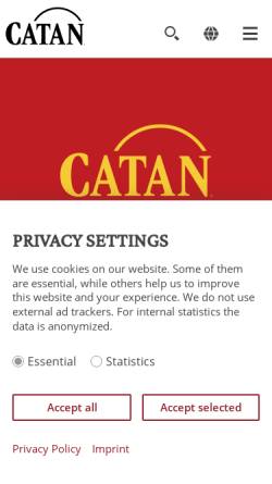 Vorschau der mobilen Webseite www.catan.com, Catan