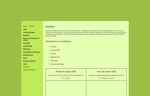 Vorschau von www.bryolich.ch, Schweizerische Vereinigung für Bryologie und Lichenologie (Bryolich)